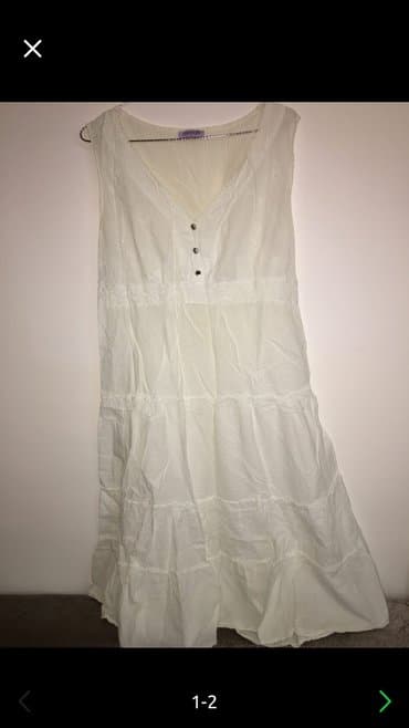 sinsay bela haljina: 0101 Brand M (EU 38), L (EU 40), bоја - Bela, Kratkih rukava — 1