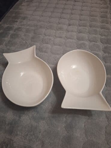 Činije: Cinije/tanjiri 2/1 NOVI za ribu, Italy, od porcelana, duboki/visina — 2