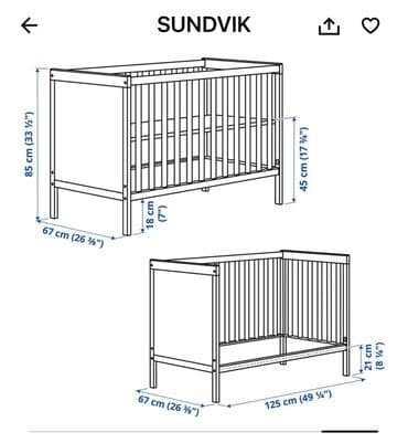 kapa fantomka za decu: Ikea krevetac, bele boje, bez tragova korišćenja, skida mu se strana i — 3