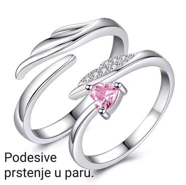 prsten sa srcem: Set prstenja, Materijal: Cirkon — 6