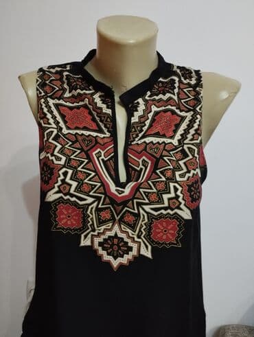 zara bluzice: H&M, M (EU 38), Viskoza, Geometrijski, bоја - Crna — 4