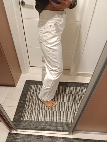 elegantne pantalone sa visokim strukom: Bele farmerke Waikiki. Farmerke su nove, nisu nosene, samo je skinuta — 2