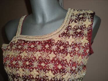 majice za ispod sakoa: One size, Cvetni, bоја - Bordo — 5