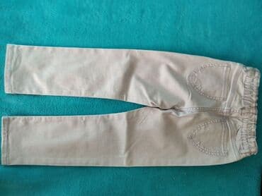 elegantne pantalone sa visokim strukom: 110-116, bоја - Bež — 2