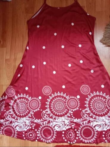 haljine a kroja za punije: 2XL (EU 44), bоја - Crvena, Oversize, Na bretele — 2