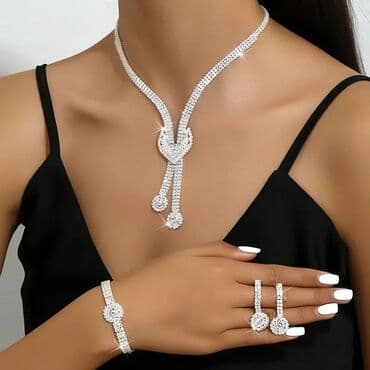 minđuše hirurški čelik: Set: Minđuše, Narukvica, Ogrlica, Materijal: Hirurški čelik — 15