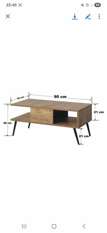 polovan namestaj iz inostranstva u palanci: Crni klub sto 'Atlantic Pine' sa gvozdenim nogama Elegantni crni klub — 6