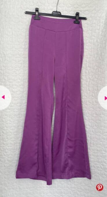 elegantne pantalone sa visokim strukom: S (EU 36), Visok struk, Ravne nogavice — 1