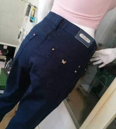 Pantalone: L (EU 40), Visok struk, Ravne nogavice — 1