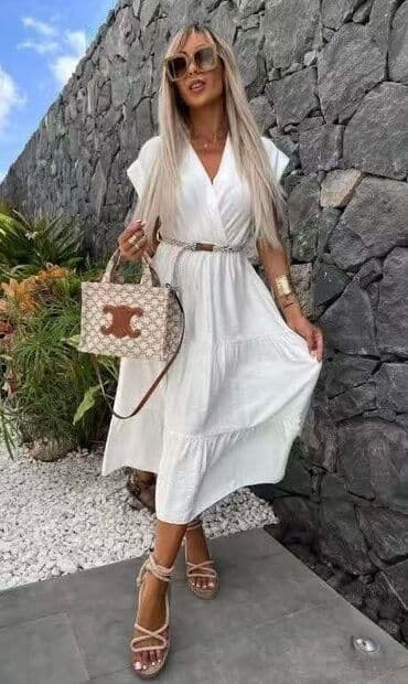 zenske bermude do kolena: Trendyolmilla One size, bоја - Bela, Oversize, Kratkih rukava — 1