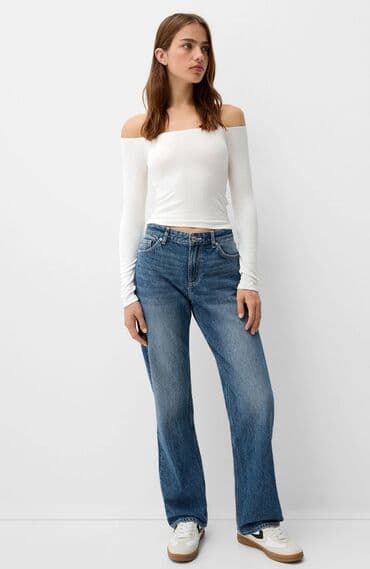 teksas kosulje zenske: Bershka straight high waist farmerke
Vel 38 — 1