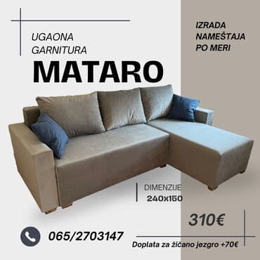 stalak za laptop: Ugaona garnitura "Mataro" Krajnjih dimenzija 240x150 Dvosed se izvlaci — 1