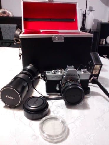 kamere nis: Fotoaparat MINOLTA Co. SRT101, Teleobjektiv Vivitar Blic Kako928 i — 1