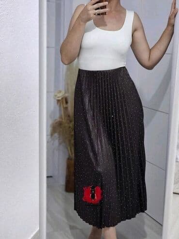 suknja sorc stradivarius: One size, Midi, bоја - Crna — 10