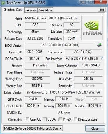 Video kartice i zvučne kartice: Graficka kartica 9800 gt pci e  512mb  256 bit graficka kartica — 2
