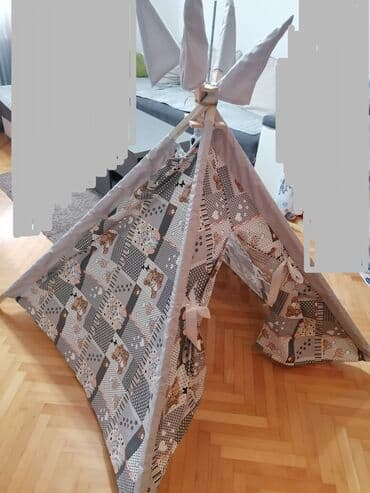 veliki spricevi cena: Šator za igru 3500 Prostirka 1500 din Štapovi 2500 din. Dezen možete — 1