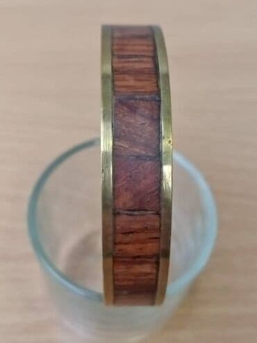 samsung watch 4 narukvice: Narukvica 4 Narukvica drvo - Mahagoni u mesingu. prečnik 6,4-6,7 cm — 3