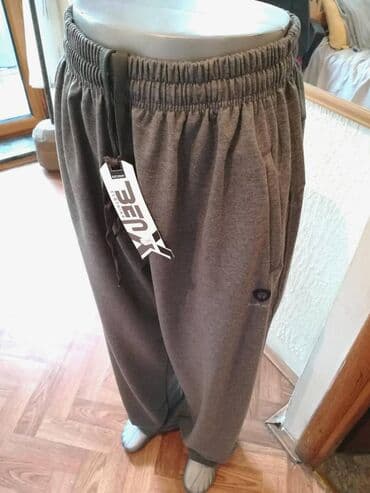 kožna jakna s: Donji deo trenerke, 5XL (EU 62), bоја - Siva, Pamuk — 2