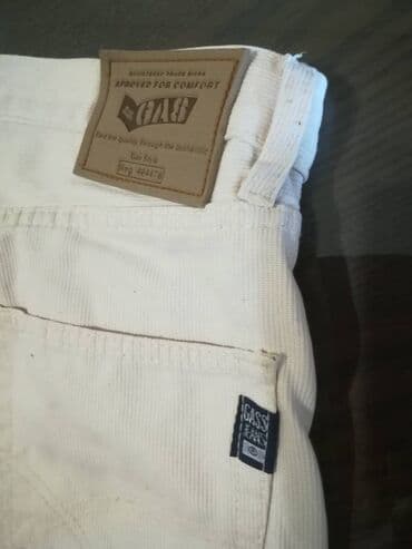 pantalone s: Farmerke GAS vel 32, bele, rebrasti texas, original, kao nove, jednom — 4