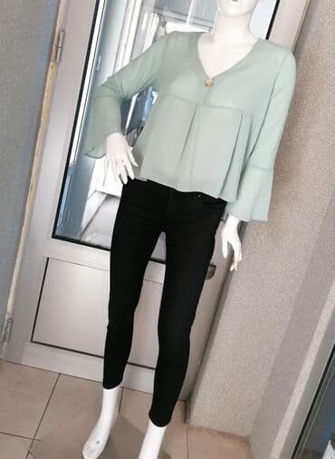 elegantne pantalone sa visokim strukom: Crne farmerice visok struk Sa puno elastina SUPER MODEL i kvalitet — 5