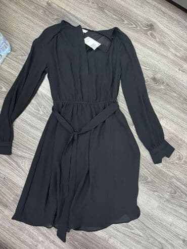 crne haljine za novu godinu: H&M XS (EU 34), bоја - Crna, Dugih rukava — 1