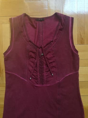 midi haljine h m: A-Dress M (EU 38), bоја - Bordo, Drugi tip rukava — 4