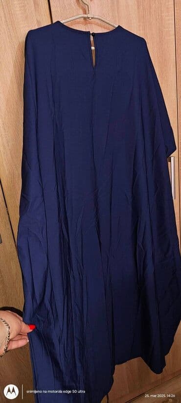 svecana haljina s: A-Dress 7XL (EU 54), bоја - Tamnoplava, Oversize, Kratkih rukava — 4