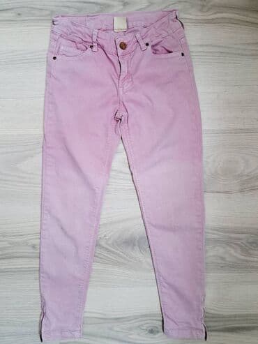 elegantne pantalone sa visokim strukom: 140-146, bоја - Roze — 1