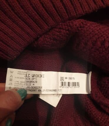velicina s m: Waikiki dzemper teget bordo boje muski, za muskarce koji nose M — 4