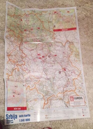 auto karta crne gore i srbije sa kilometrazom: Auto karta Srbije Auto karta Srbije Lukoil. 1:840000, uvećani Novi — 7