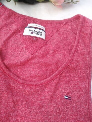 jakne s: Majica na bretele, S (EU 48), Tommy Hilfiger, bоја - Crvena, Pamuk — 2