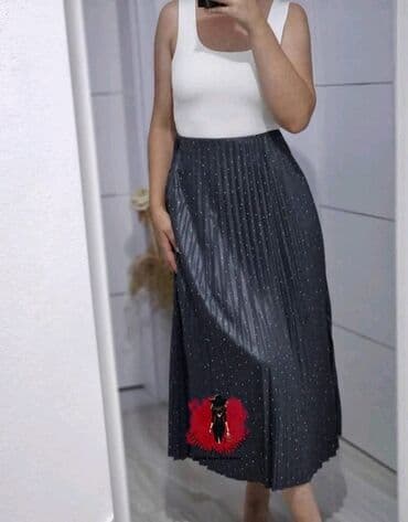 suknja sorc stradivarius: One size, Midi, bоја - Crna — 12