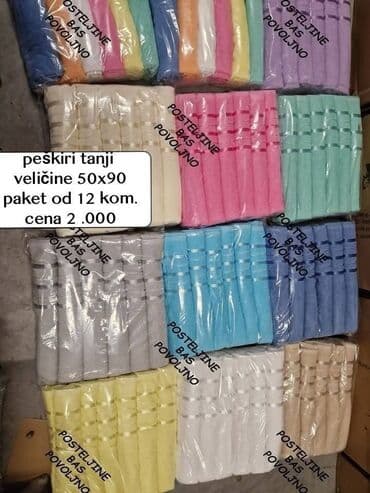 Towels: 💥peškiri deblji 50x90 12 kom 70x140 6 kom 👉cena 2.500 din 💥peškiri — 6