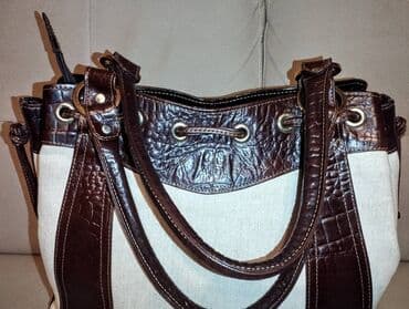 Torbe: Torba za rame, Materijal: Platno, Koža — 9