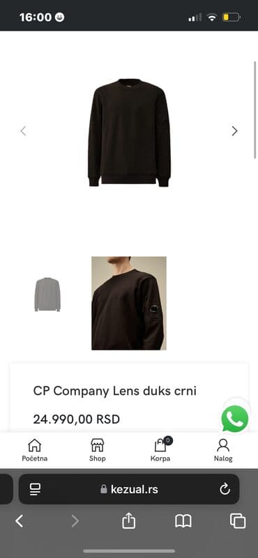 aplikator za sociva: Crna dukserica brenda C.P. Company. Duks je original i veoma — 7