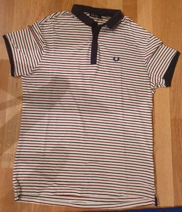 majica s: FRED PERRY original polo majica sa kragnicom, teget, bele i crvene — 3