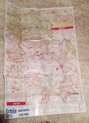 auto karta crne gore i srbije sa kilometrazom: Auto karta Srbije. Auto karta Srbije Lukoil. 1:840000, uvećani Novi — 7