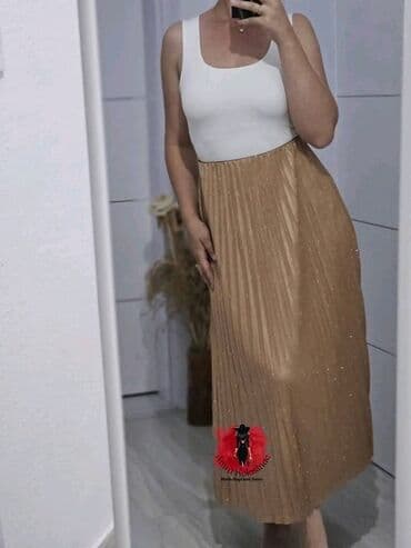 suknja sorc stradivarius: One size, Midi, bоја - Crna — 9