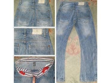elegantne pantalone sa visokim strukom: 122-128, bоја - Svetloplava — 2