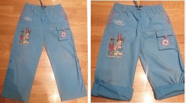 elegantne pantalone sa visokim strukom: 116-122, bоја - Tamnoplava — 1