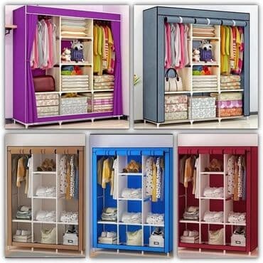 Nameštaj: Platneni garderober 3,300 din Sklopivi prenosivi orman 130x45x175cm — 1