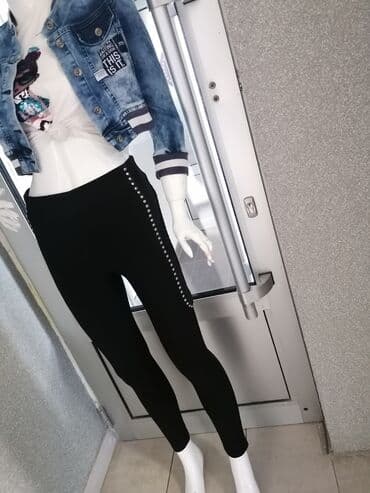 elegantne pantalone sa visokim strukom: S (EU 36), bоја - Crna, Jednobojni — 4