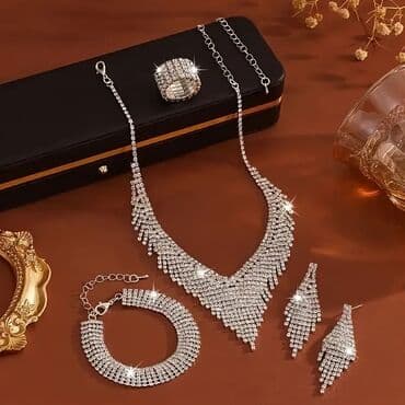 minđuše hirurški čelik: Set: Minđuše, Narukvica, Ogrlica, Materijal: Hirurški čelik — 12