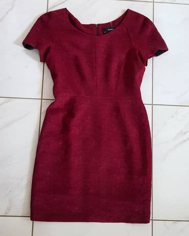 bordo haljine: M (EU 38), bоја - Bordo, Koktel, klub, Kratkih rukava — 1