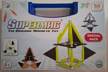 tablet za crtanje za decu: Supermag the original magnetic toy 50 pieces novo u kutiji slaganje — 2