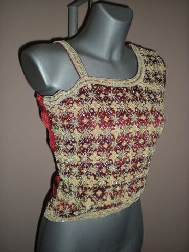 majice za ispod sakoa: One size, Cvetni, bоја - Bordo — 1