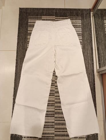 elegantne pantalone sa visokim strukom: Bele farmerke Waikiki. Farmerke su nove, nisu nosene, samo je skinuta — 4