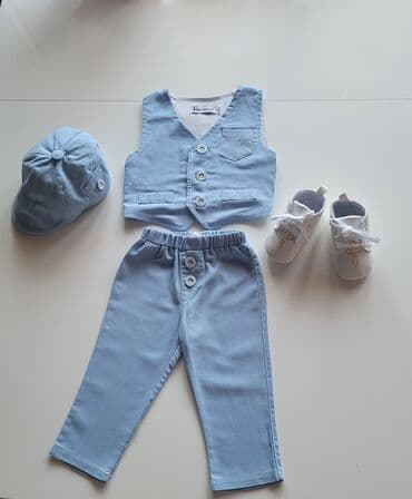 pelerina kaput: Komplet: Kapa, Pantalone, Prsluk, 74-80 — 1