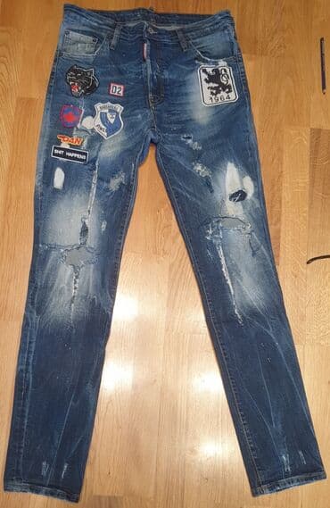 elegantne pantalone sa visokim strukom: Farmerke, 42 / 32, Dsquared2, Skinny — 1