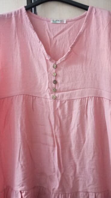 lanene pantalone za zene: XL (EU 42), bоја - Roze, Oversize, Top (bez rukava) — 3